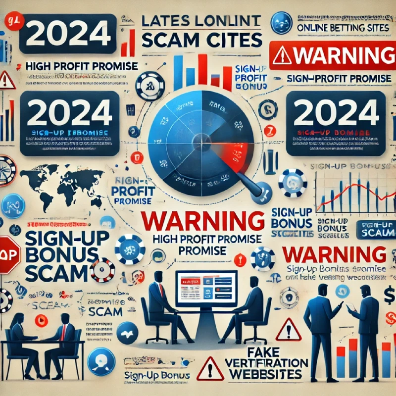 DALL·E 2024-12-16 18.02.55 - A professional infographic illustrating 2024's latest online scam cases, focused on fraudulent betting sites. The graphic should include key elements .webp