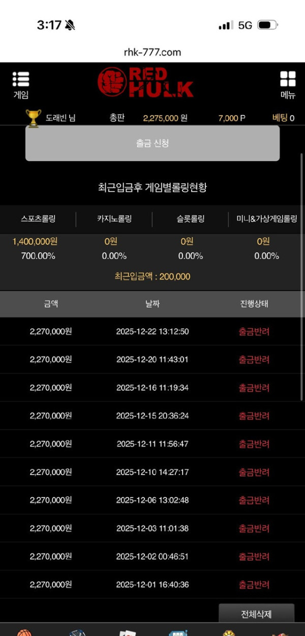 레드헐크 먹튀사이트 조심