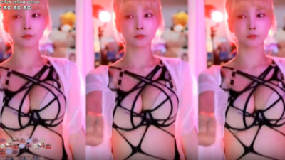 옷대신 끈묶음으로 판타지 불러 일으키는 여캠