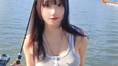 낚시하러간 처자의 시원하게 입은 의상