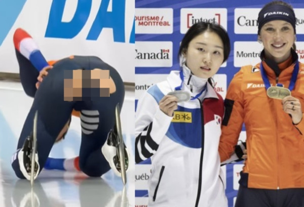 '최민정의 최대 강적이었는데' 스휠팅, '꽈당' 엉덩이 노출→충격 꼴찌…롱트랙 전향 뒤 연일 수모