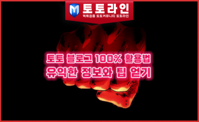 토토 블로그 100% 활용법: 유익한 정보와 팁 얻기